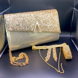 Gold glitter with golden embellishment